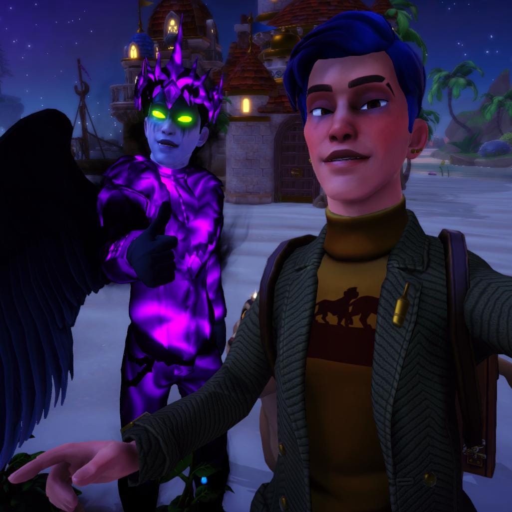 A selfie of the Forgotten and the player character. Both of them are smiling and the Forgotten is giving a thumbs up with one hand, which could signify them slowly coming out of their shell.