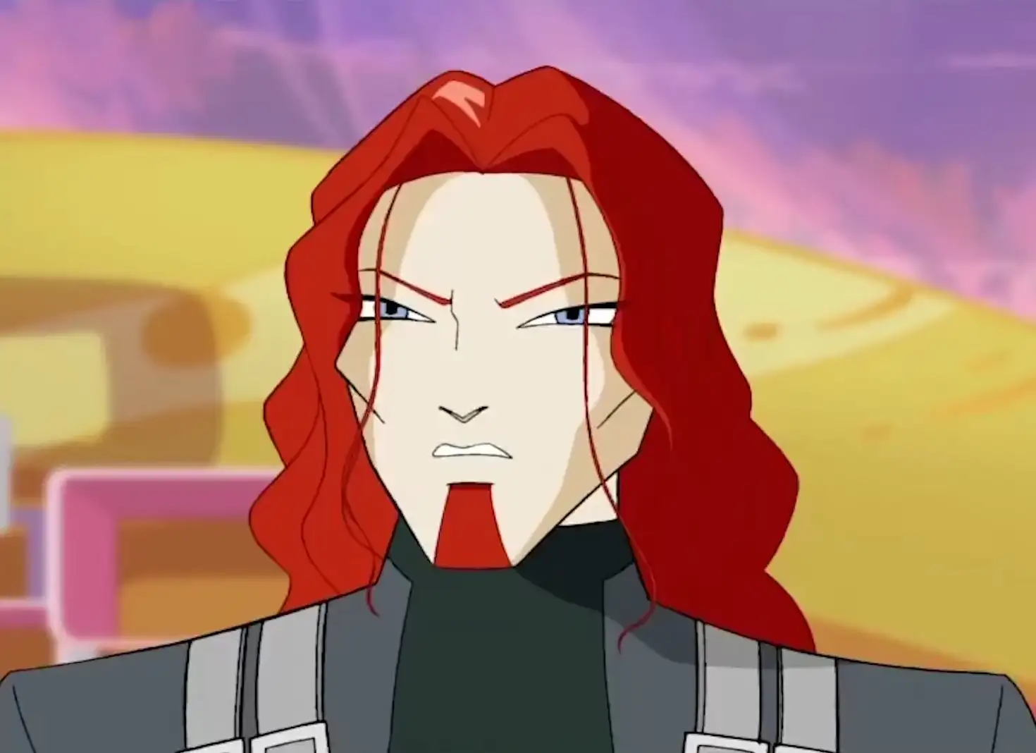 Image of Ogron from season 4 of Winx Club. It shows his face and shoulders. He is standing in the 'Love & Pet' shop.